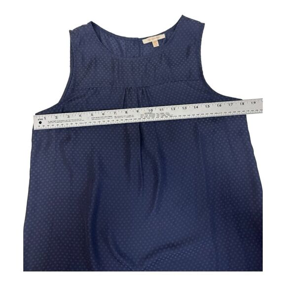 Sleeveless Top Navy Polka Dot Blouse Casual Tank - Picture 8 of 9